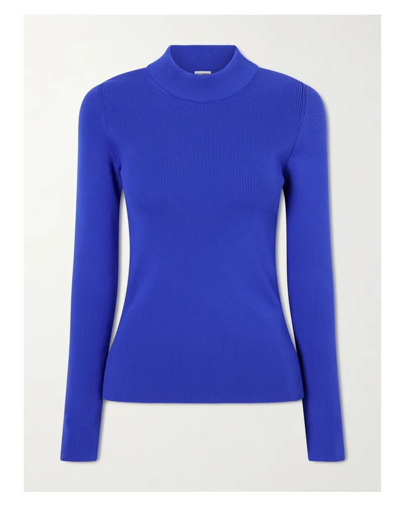 Jil Sander Ribbed-knit Jersey Sweater - Blue Blue