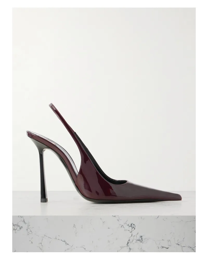 Saint Laurent Vendôme Slingback-pumps Aus Glanzleder - Burgunder Burgunder