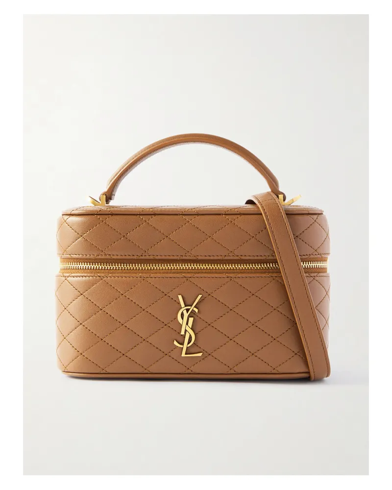 Saint Laurent Gaby Vanity Mini Quilted Leather Shoulder Bag - Brown Brown