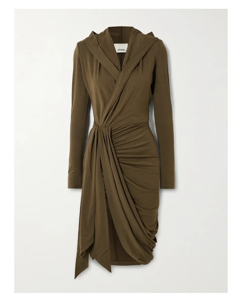 Isabel Marant Alixa Midikleid Aus Jersey Mit Kapuze Und Wickeleffekt - Braun Braun