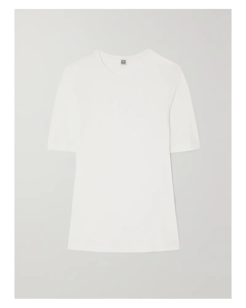 Totême T-shirt Aus Jersey Aus Einer Modalmischung - Wollweiß Wollweiß