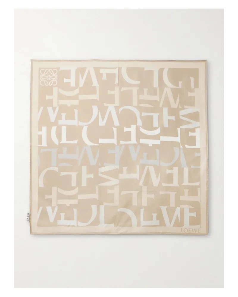 Loewe Tuch Aus Bedrucktem Seiden-twill - Ecru Ecru