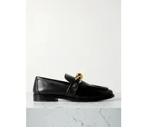 Astaire Embellished Leather Loafers - Black