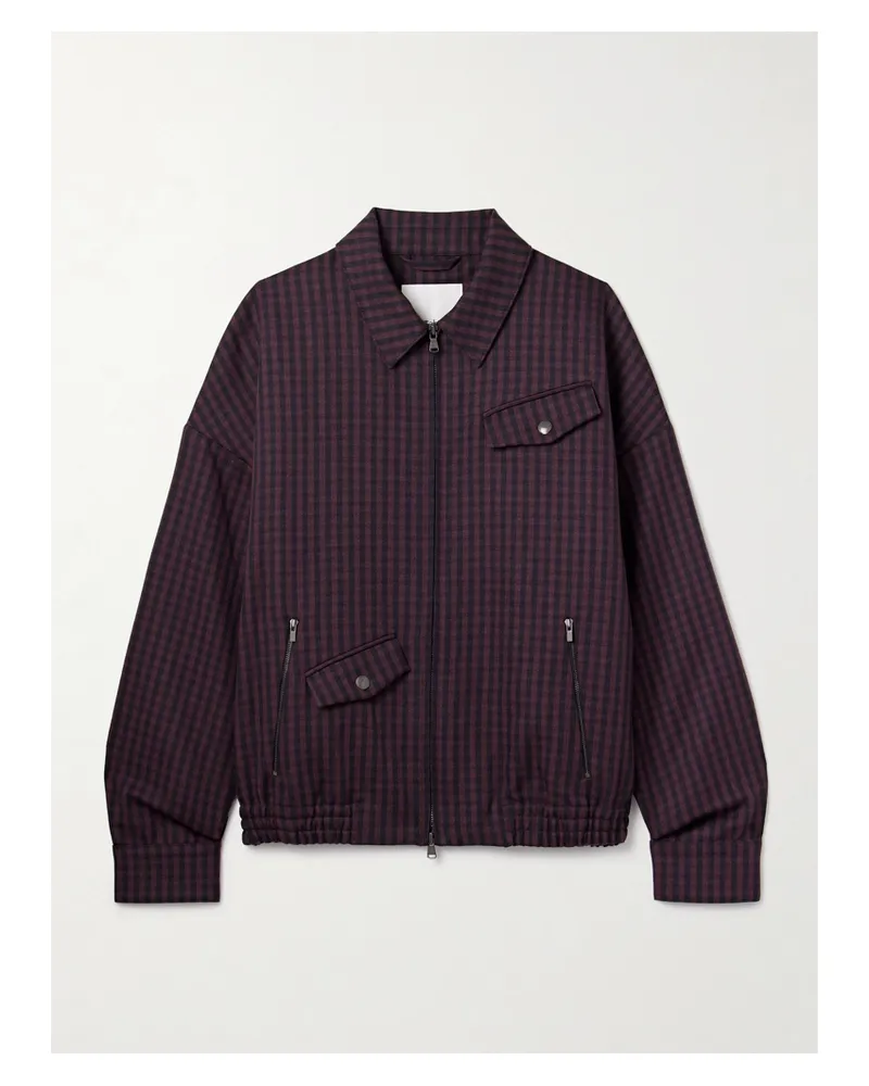 tibi Jules Bomberjacke Aus Wolle Mit Gingham-karo - Lila Lila