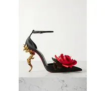 Bellarose 100 Pumps Aus Glänzendem Crêpe Mit Applikationen - Schwarz