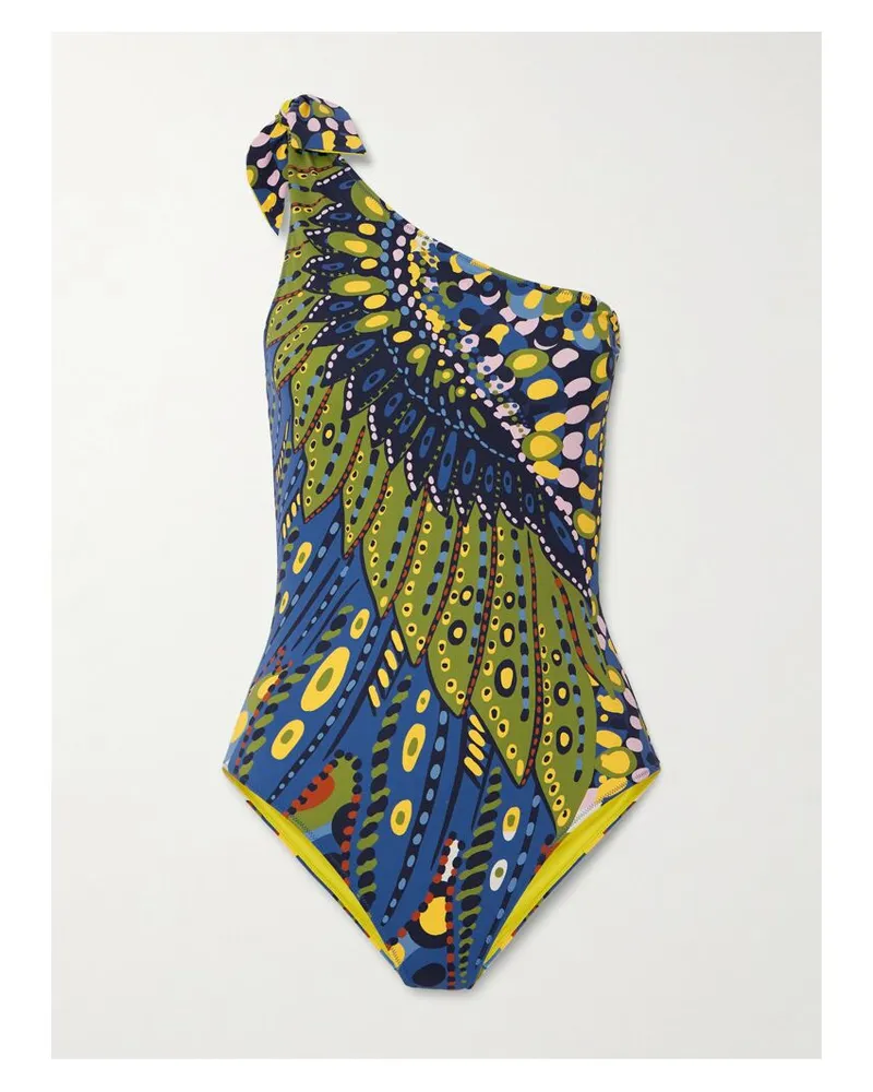 La DoubleJ Goddess Asymmetrischer Badeanzug Mit Print - Blau Blau