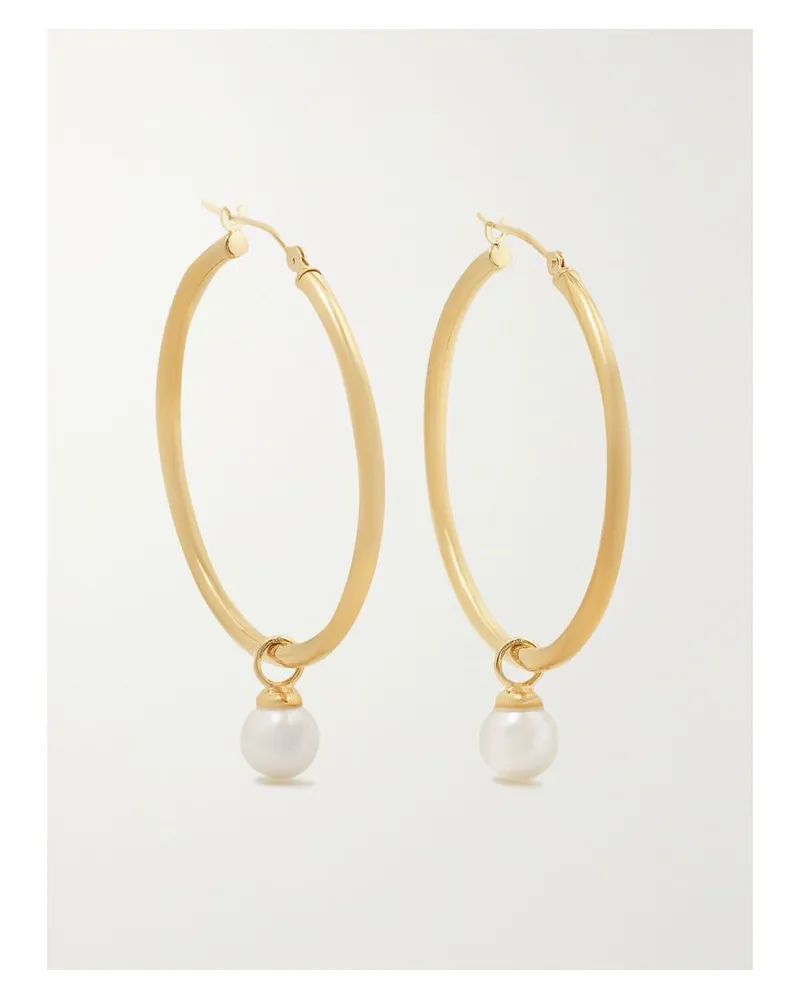MATEO Creolen Aus 14 Karat Gold Mit Perlen Gold