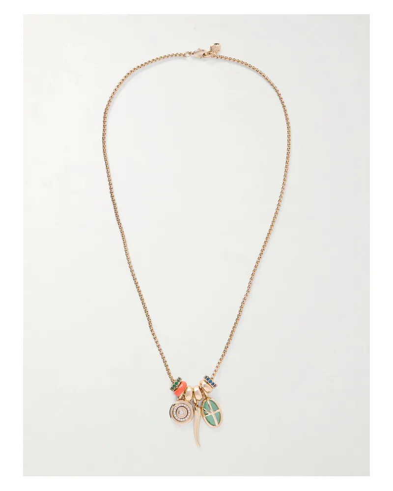 Roxanne Assoulin Little Bit Of Everything Goldfarbene Kette Mit Emaille Und Kristallen Gold