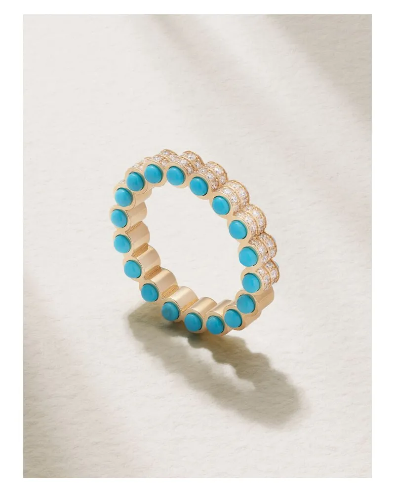 L’Atelier Nawbar The Atom Ring Aus 18 Karat Gold Mit Türkisen Und Diamanten Gold