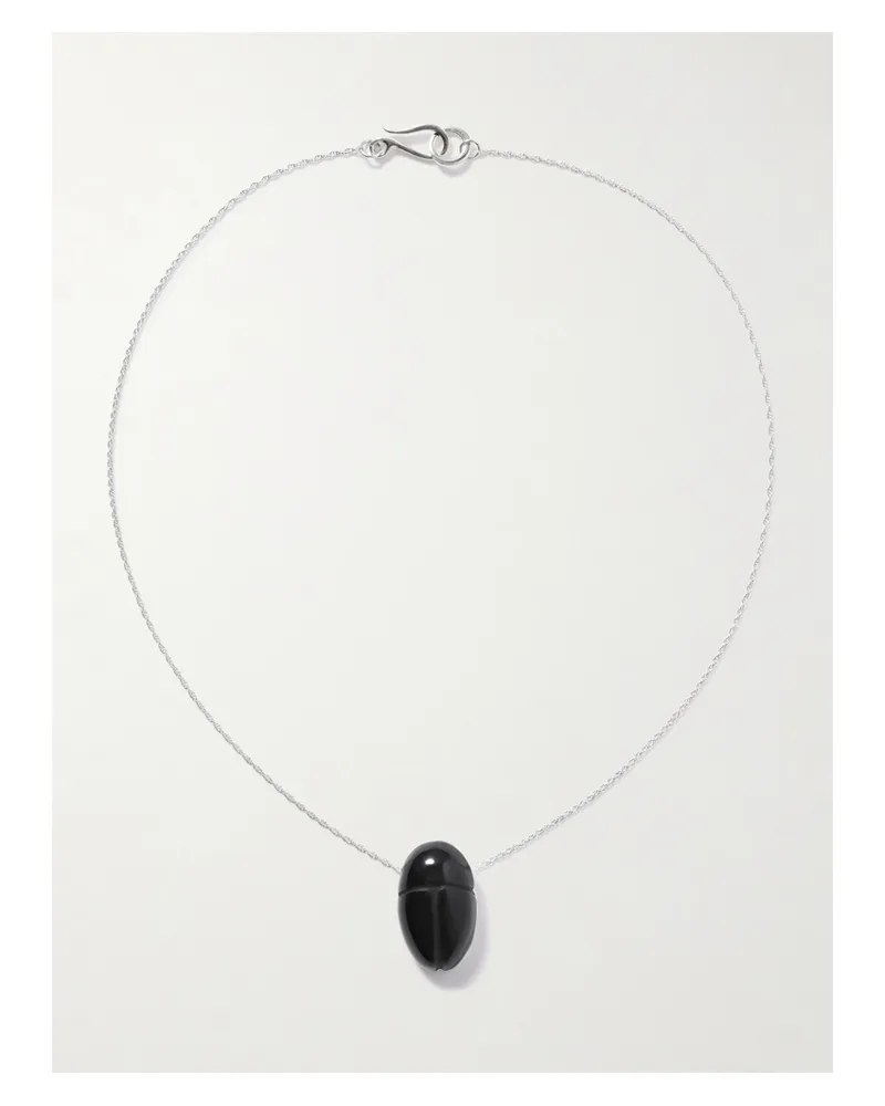 Sophie Buhai Scarab Silver Onyx Necklace - Black Black