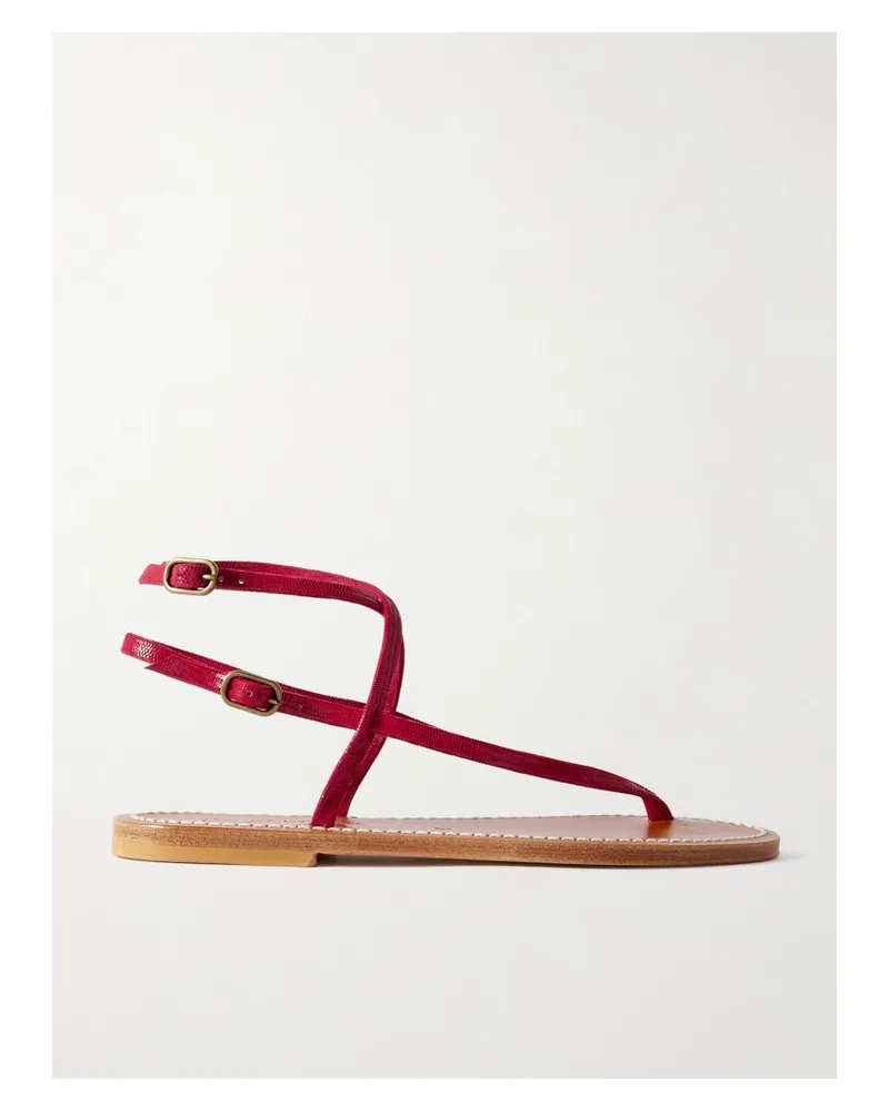 K.Jacques  Abako Sandalen Aus Leder Mit Eidechseneffekt - Rot Rot