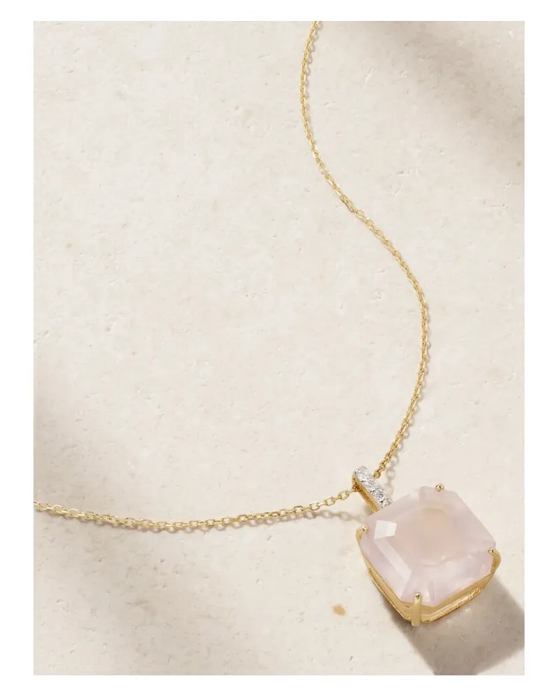 MATEO Kette Aus 14 karat Gold Mit Topas Und Diamanten - Pink Pink