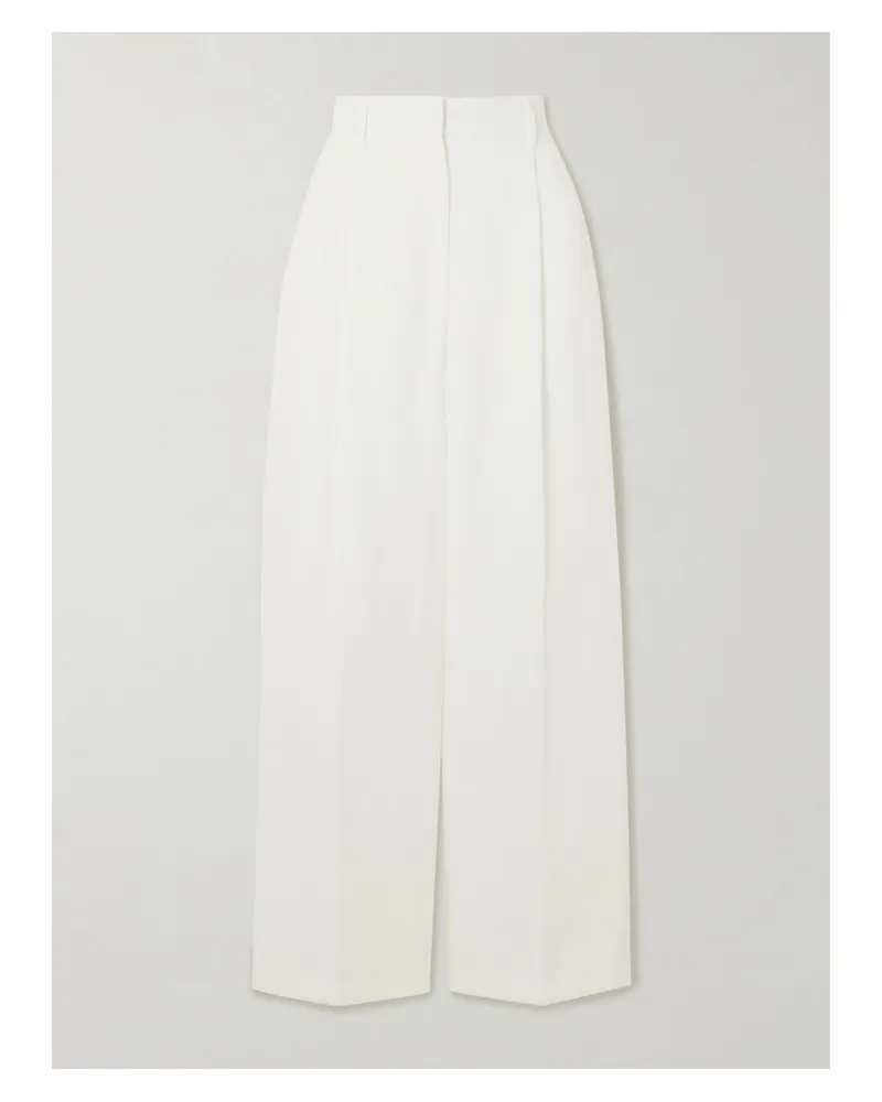 TOD'S Hose Mit Weitem Bein Aus Leinen Mit Falten - Weiß Weiß