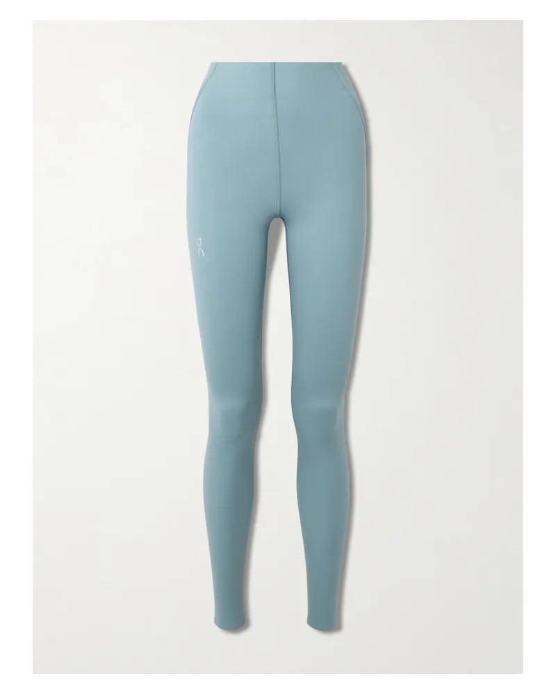 ON Running Active Leggings Aus Recyceltem Stretch Material Blau