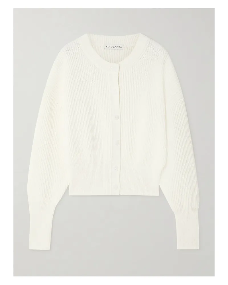 Altuzarra Cliff Cardigan Aus Gerippter Baumwolle - Weiß Weiß
