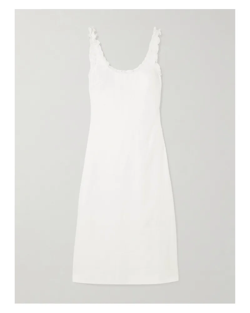 Posse Florence Ruffle-trimmed Linen Midi Dress - White White