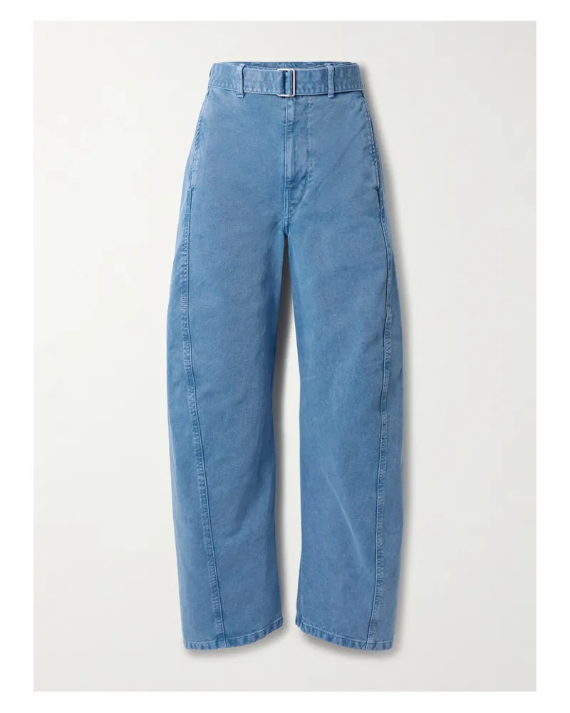 Christophe Lemaire Twisted Halbhohe Barrel-jeans Mit Gürtel - Blau Blau
