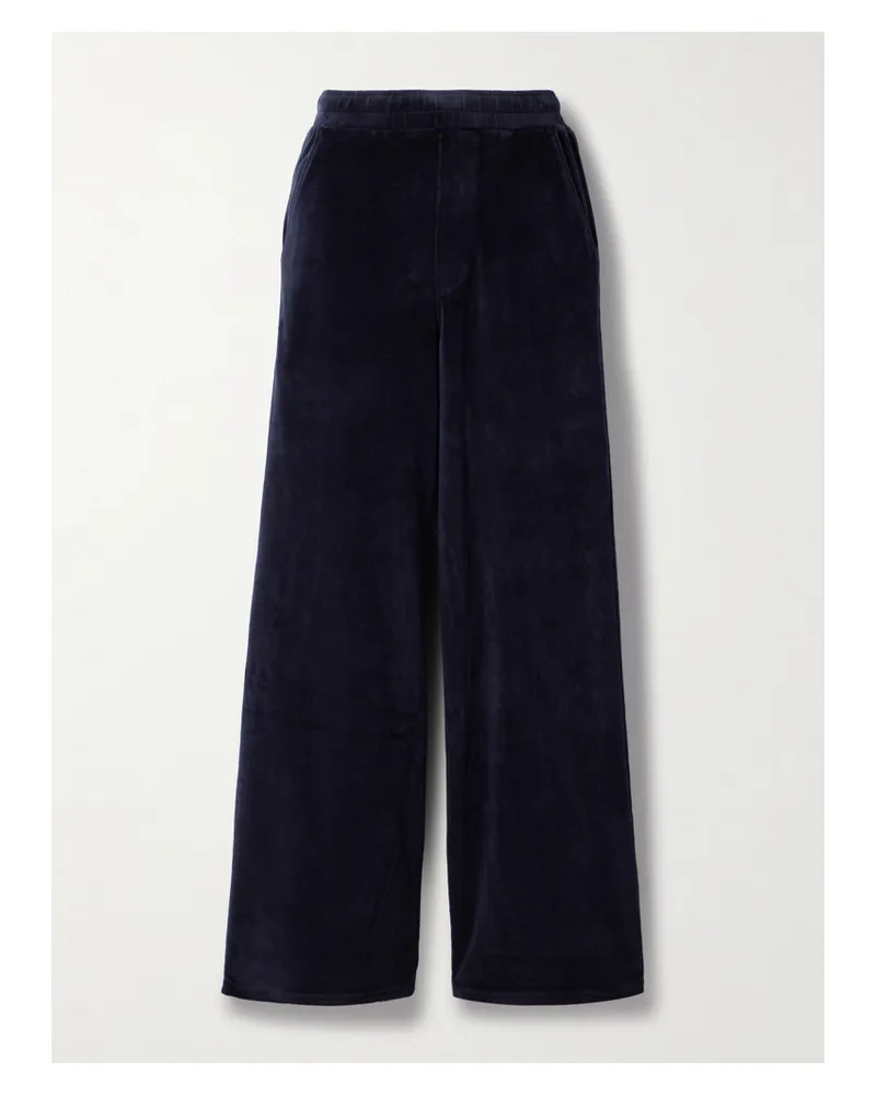 Citizens of humanity Brynn Cotton-blend Velour Wide-leg Pants - Blue Blue