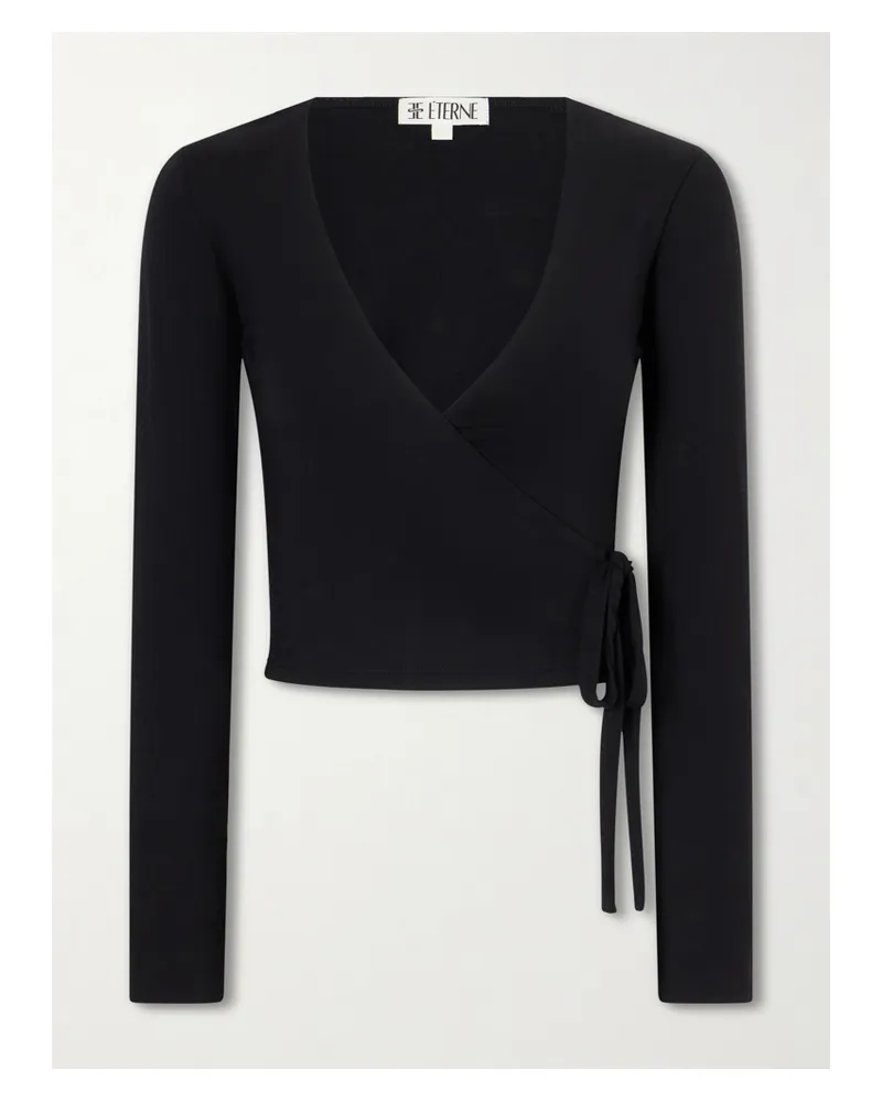 ÉTERNE Wrap Jersey T-shirt - Black Black
