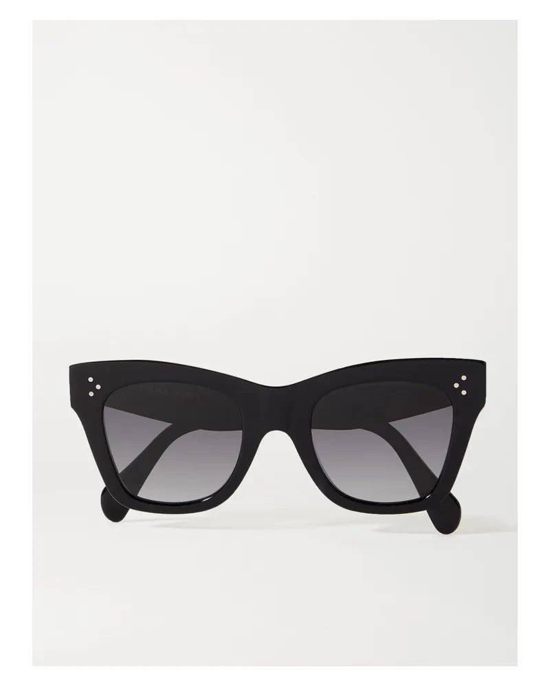 Celine Oversized Cat-eye Acetate Sunglasses - Black Black