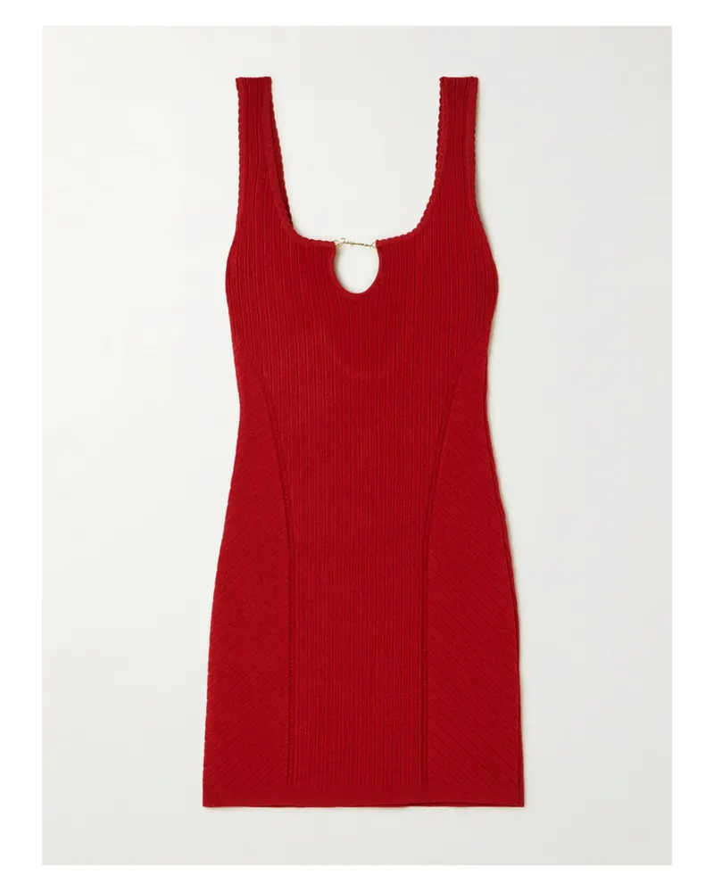 Jacquemus Sierra Minikleid Aus Strick Mit Freier Rückenpartie Und Verzierung - Rot Rot