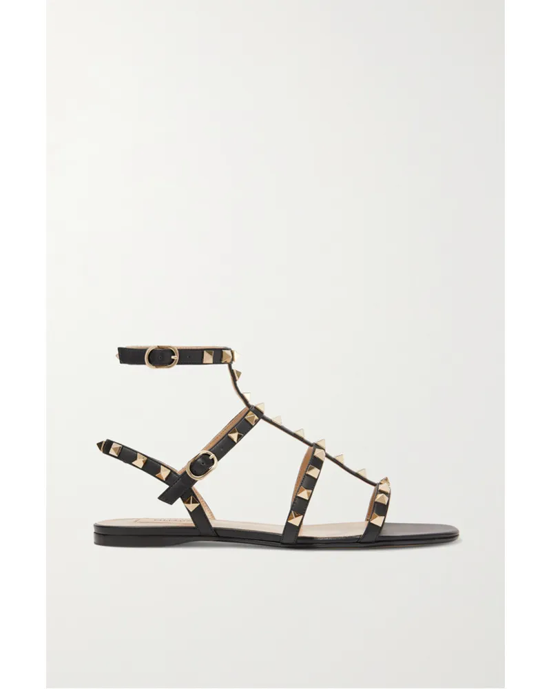 Valentino Garavani Rockstud Sandalen aus Leder Schwarz