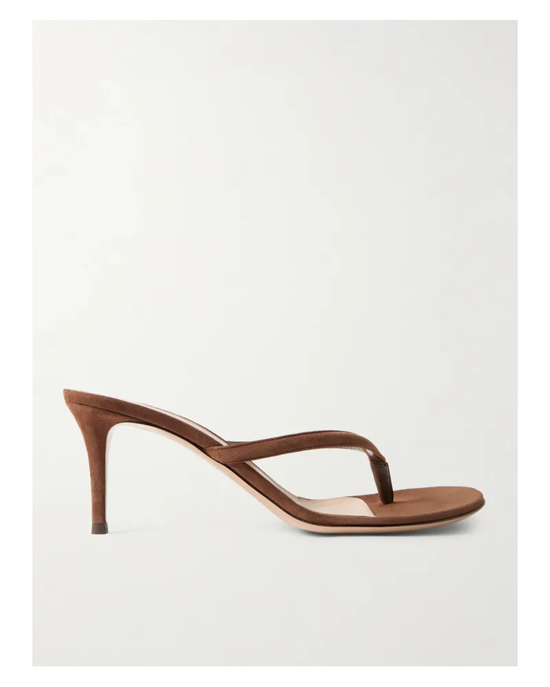Gianvito Rossi Calypso 70 Zehensandalen Aus Veloursleder - Braun Braun