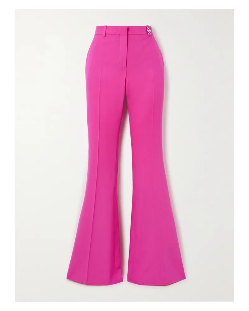 Versace Schlaghose Aus Woll-twill Mit Verzierung - Pink Pink