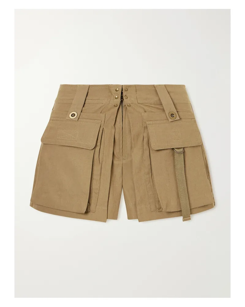 Isabel Marant Barta Cotton Straight-leg Shorts - Green Green
