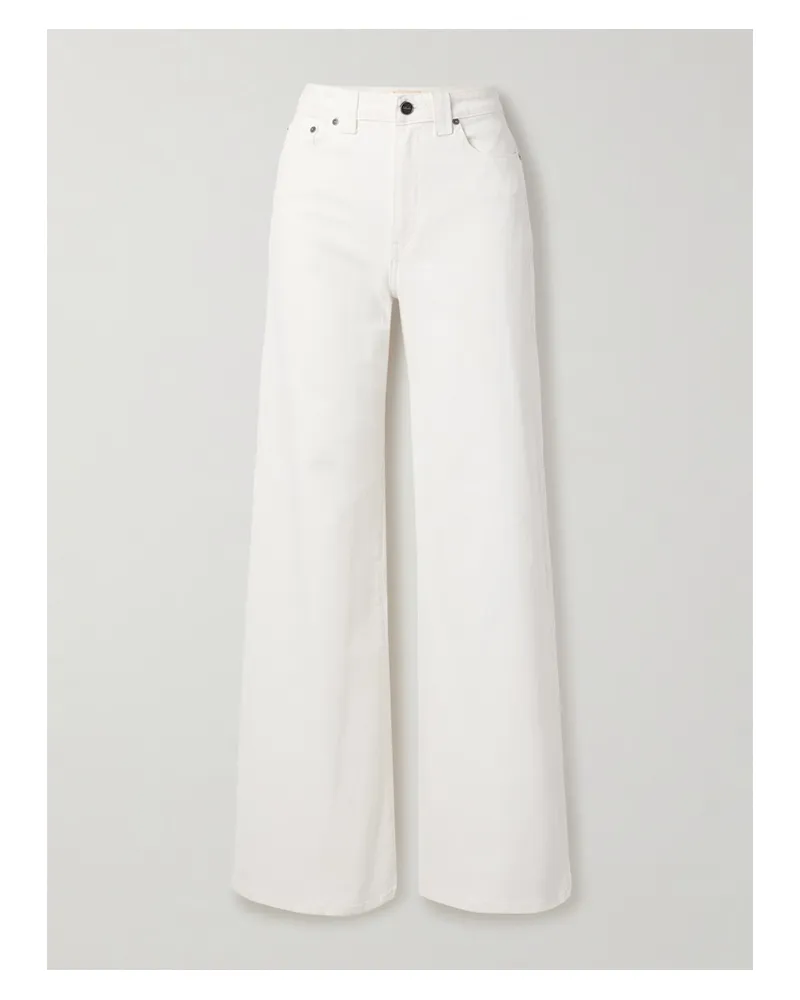 KHAITE Dane High-rise Wide-leg Jeans - White White