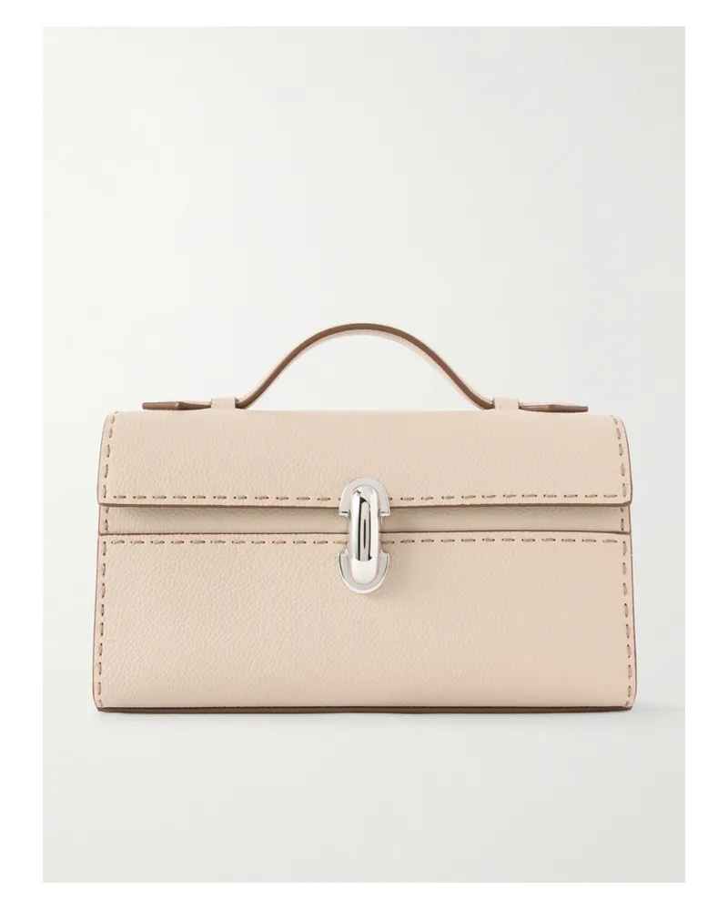 SAVETTE Symmetry Pochette Textured-leather Tote - Neutrals Neutrals