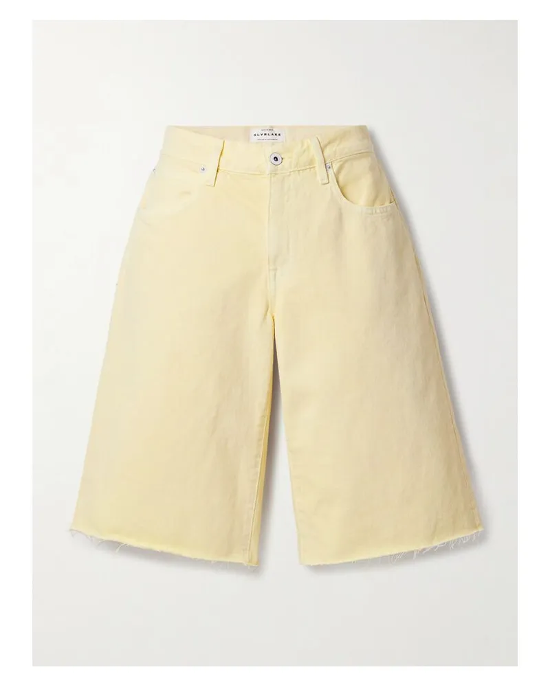 SLVRLAKE Mica Jeansshorts Mit Fransen - Gelb Gelb