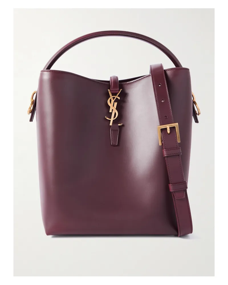 Saint Laurent Le 37 Leather Bucket Bag - Burgundy Burgundy
