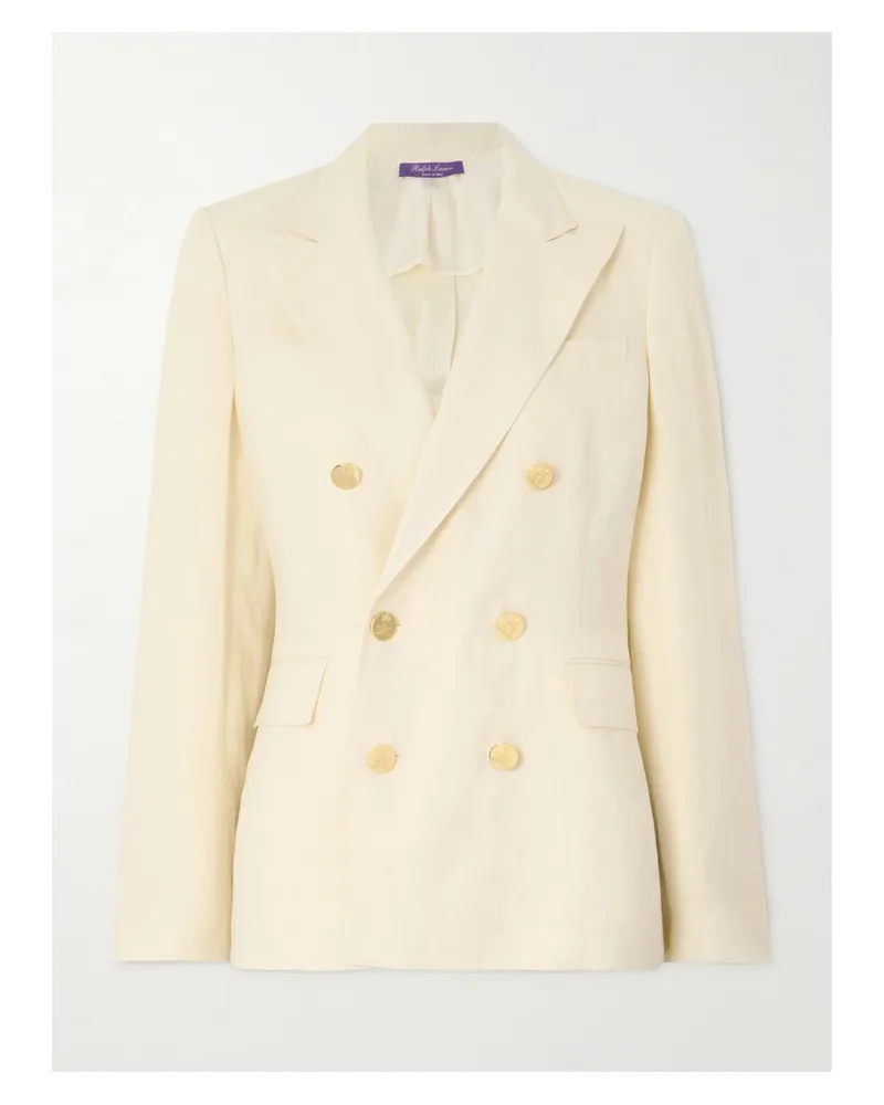 Ralph Lauren Camden Doppelreihiger Blazer Aus Leinen - Creme Creme