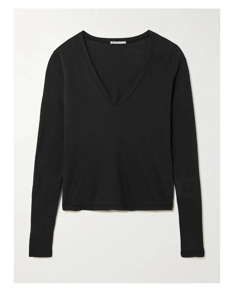 James Perse T-shirt Aus Baumwoll-jersey - Schwarz Schwarz