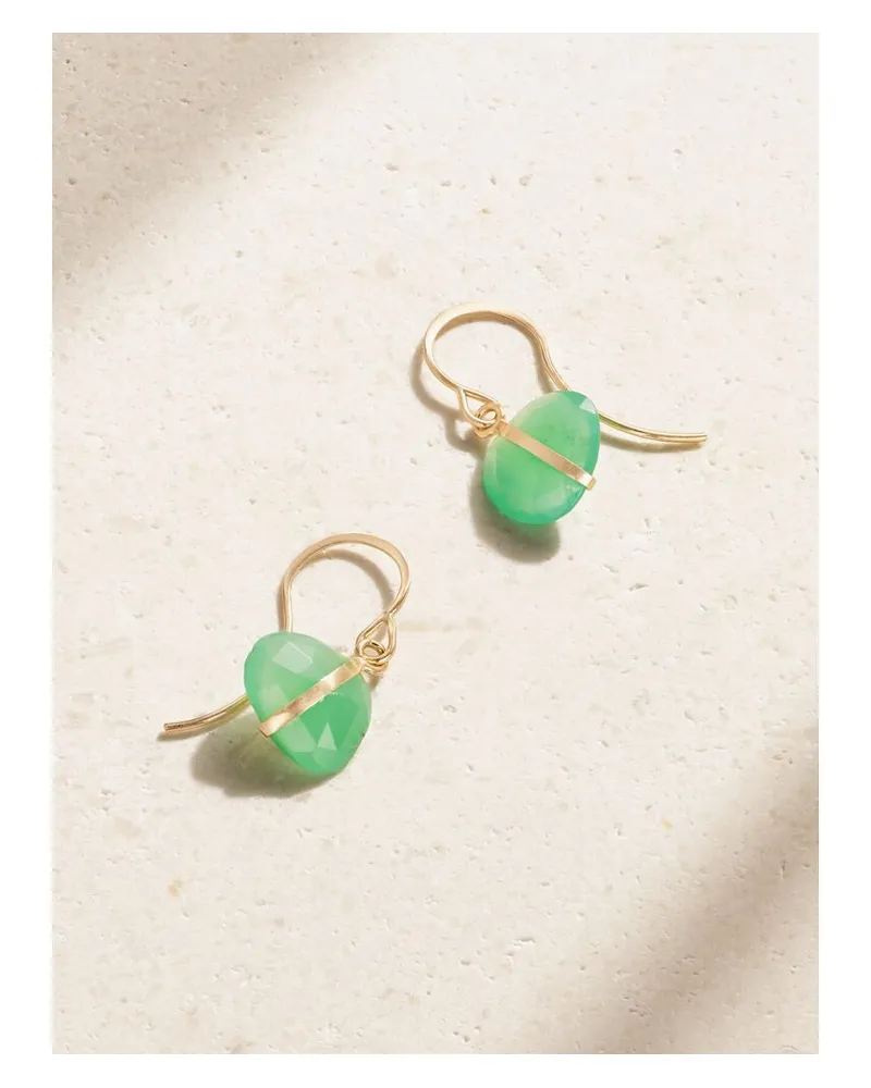 Melissa Joy Manning Ohrringe Aus 14 Karat Recyceltem Gold Mit Chrysoprasen Gold