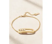 Move Classique Ciselé 18-karat Gold Diamond Bracelet