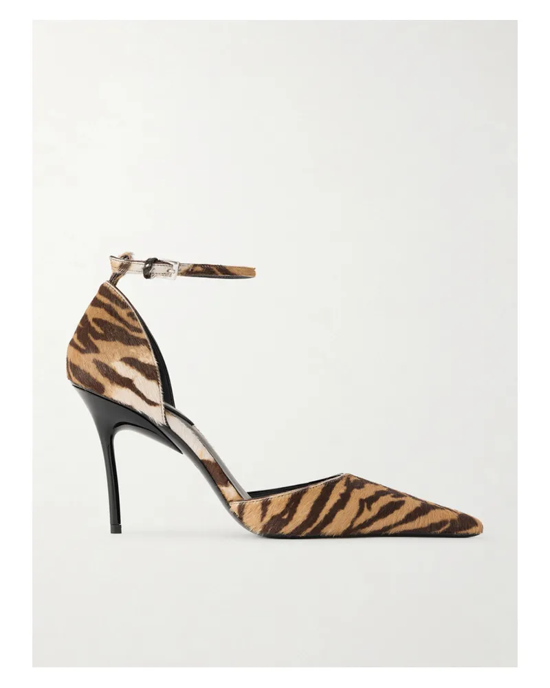 Alaïa D'orsay 110 Pumps Aus Kalbshaar Mit Tigerprint - Braun Braun