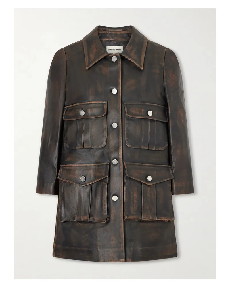 SHUSHU/TONG Leather Jacket - Brown Brown