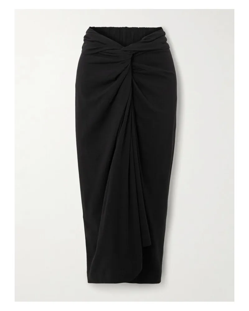 Dries van Noten Midirock Aus Baumwoll-jersey Mit Knoten - Schwarz Schwarz