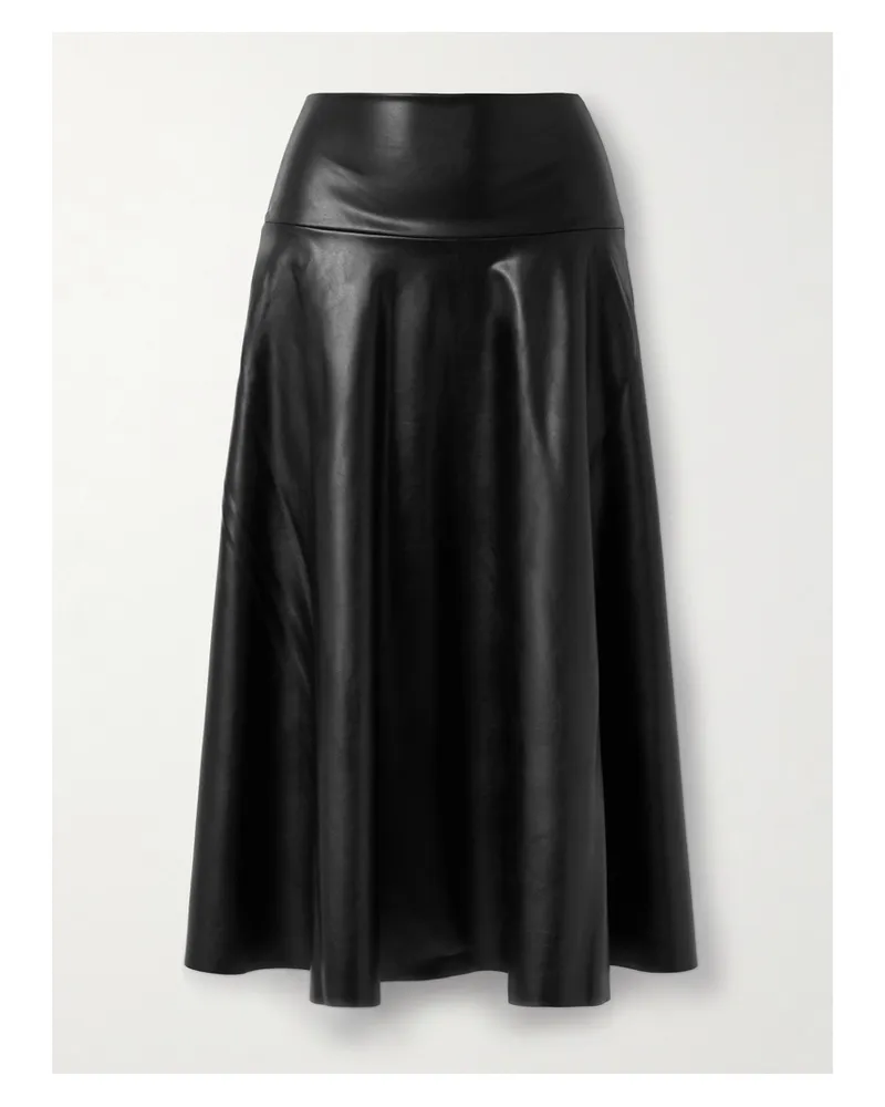Norma Kamali Vegan Midi Skirt - Black Black