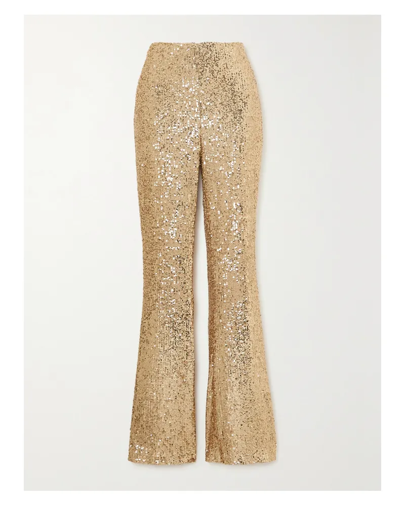 Akris Schlaghose Aus Stretch-tüll Mit Pailletten - Gold Gold