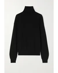 Saint Laurent Rollkragenpullover aus Wolle Schwarz