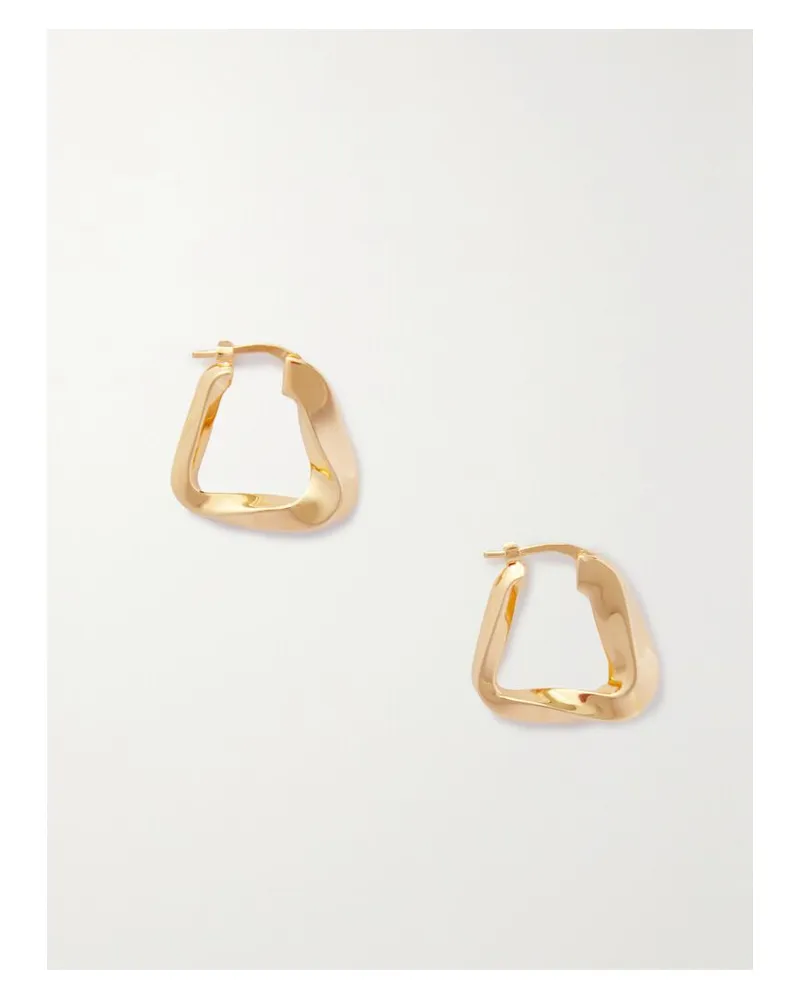 Bottega Veneta Kleine Goldfarbene Creolen Gold