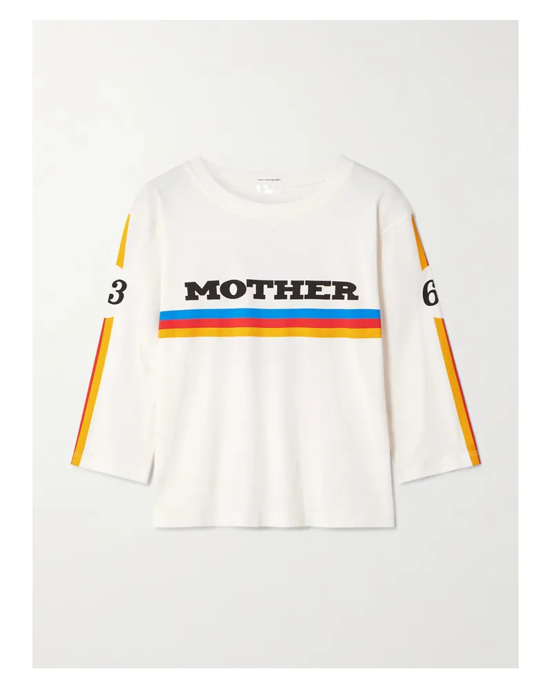 Mother The Better Half Printed Cotton-jersey T-shirt - White White