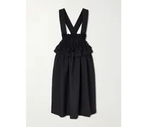 Ruffled Stretch-georgette Dress - Black