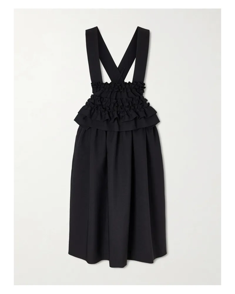Comme des Garçons Ruffled Stretch-georgette Dress - Black Black