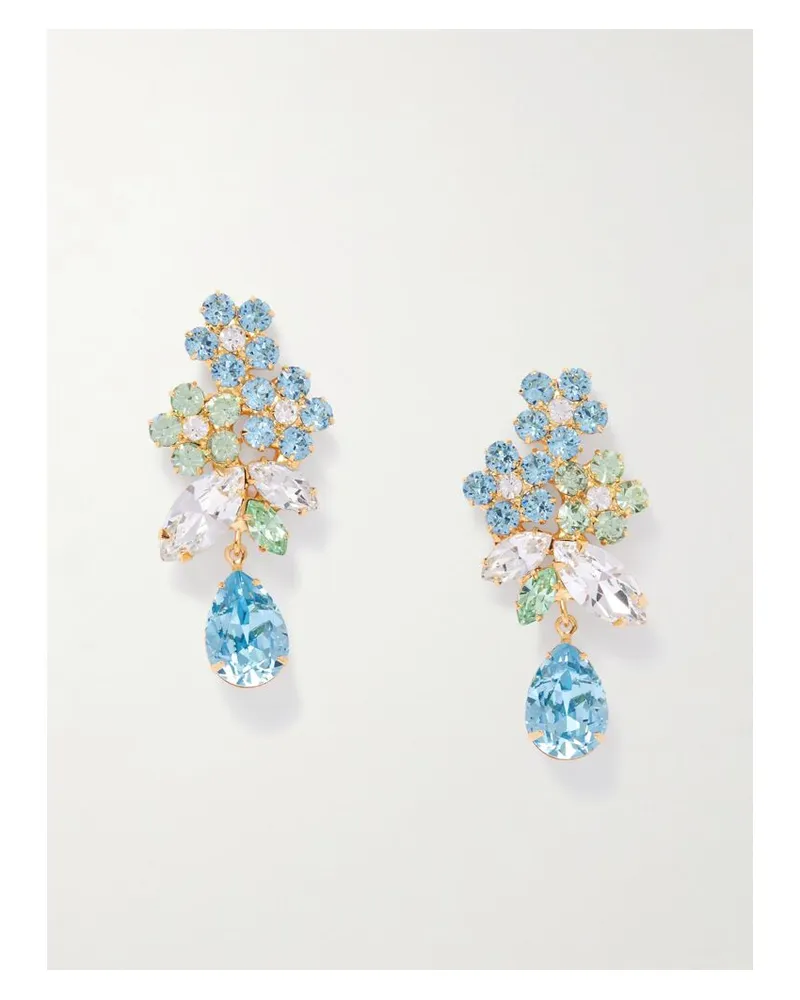 Jennifer Behr Bouquet Vergoldete Ohrringe Mit Kristallen - Blau Blau