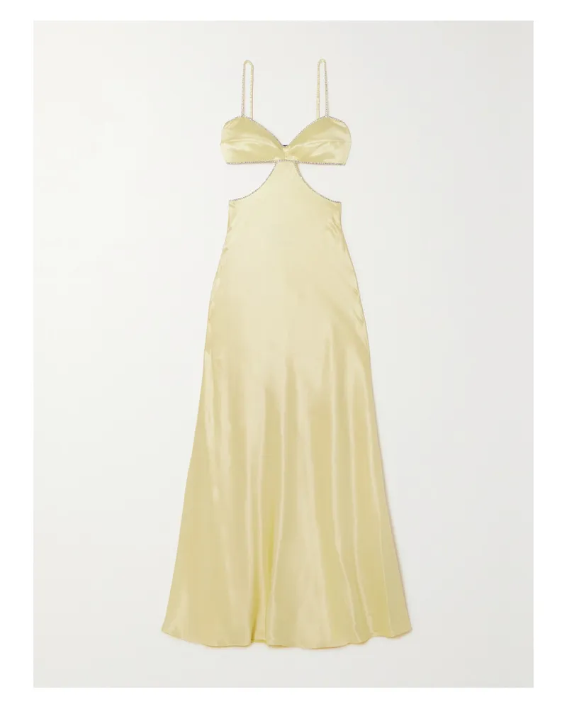 Michael Lo Sordo Maxikleid Aus Seide Mit Cut-outs Und Kristallen - Gelb Gelb