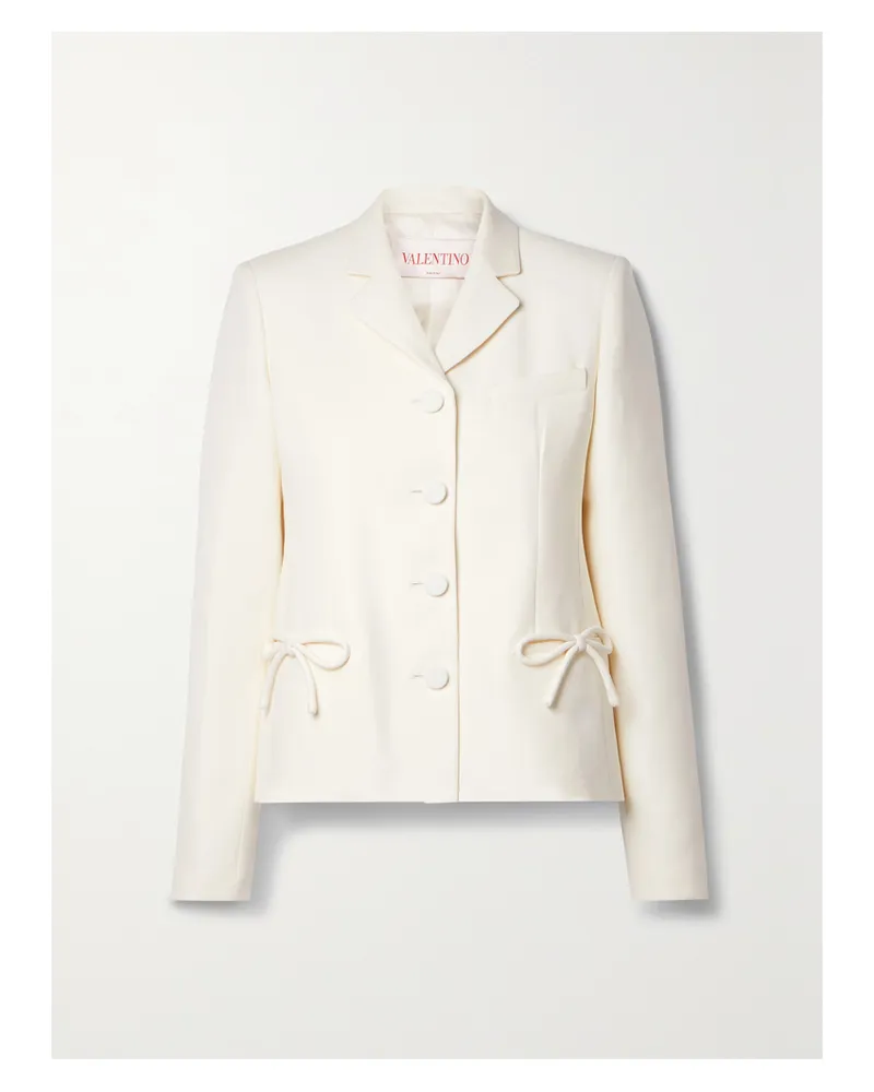 Valentino Garavani Midikleid Aus Crêpe Aus Einer Woll-seidenmischung Mit Schleifen - Weiß Weiß